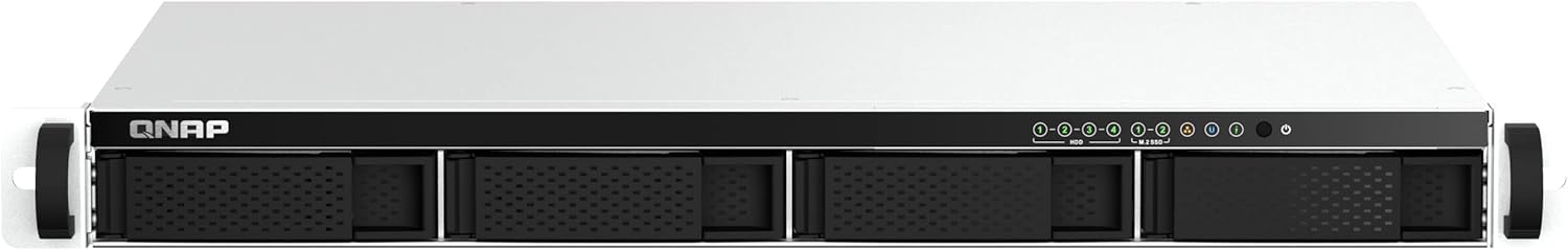 QNAP TS-464eU-8G-US 4 Bay High-Speed 1U Short Depth Rackmount NAS with Dual-2.5GbE, Intel Celeron CPU, 8GB DDR4 Memory and 2.5GbE (2.5G/1G/100M) Network Connectivity (Diskless)