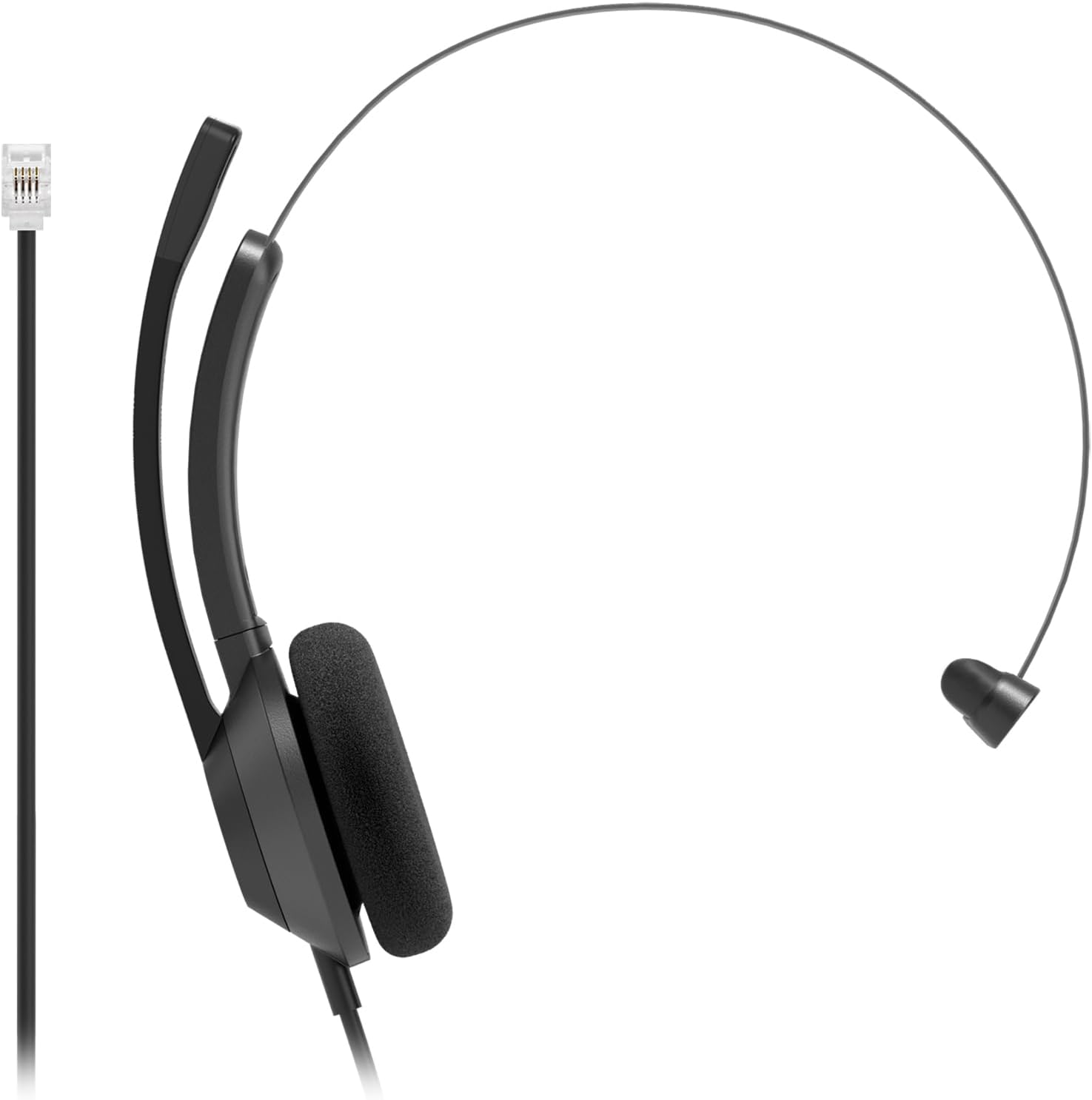 Cisco Headset 321 RJ9, Wired Single On-Ear Headphones, RJ9 Connection IP Phone, Carbon Black, 2-Year Limited Liability Warranty (HS-W-321-C-RJ9), Adjustable