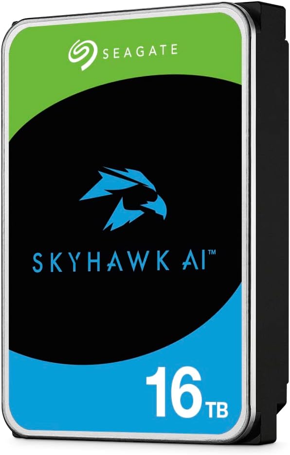 Seagate Skyhawk AI 16TB Video Internal Hard Drive HDD – 3.5 Inch SATA 6Gb/s 256MB Cache for DVR NVR Security Camera System with Drive Health Management and in-house Rescue Services (ST16000VE002)