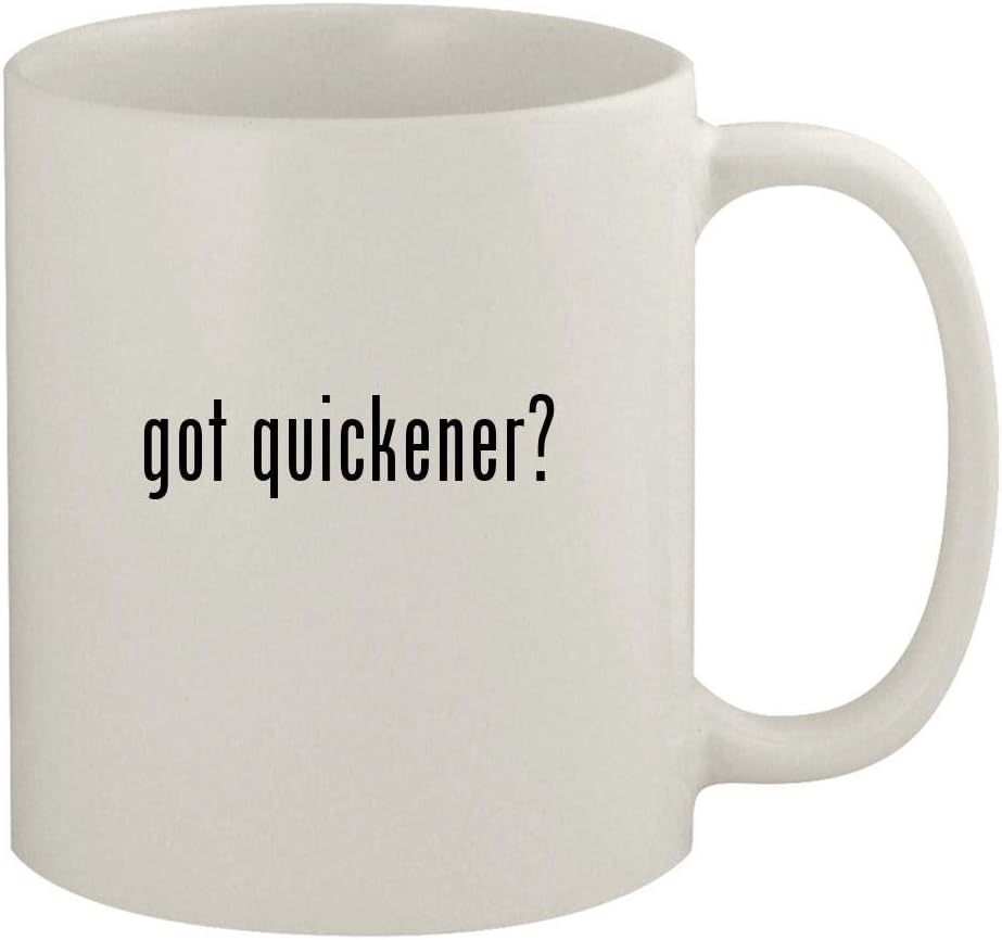 got quickener? – 11oz Ceramic White Coffee Mug, White