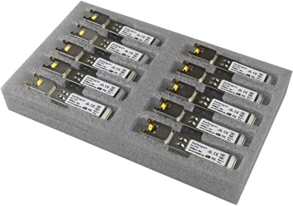 StarTech.com Cisco GLC-T Compatible SFP Module (10 Pack) – 1000BASE-T – SFP to RJ45 Cat6/Cat5e – 1GE Gigabit Ethernet SFP – RJ-45 100m – Cisco Firepower, ASR920, IE2000 (GLCT10PKST),Silver