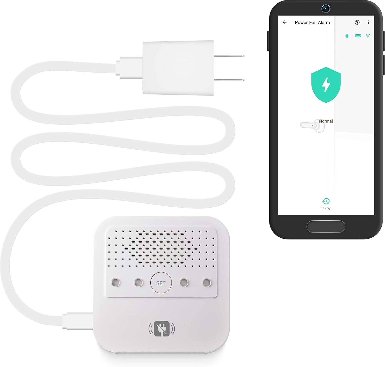 YoLink Smart Power Fail Alarm, AC Power Outage Alert, LoRa Long-Range Wireless, Remote Monitoring, App Alerts, Text/SMS, Email Alerts, YoLink Hub Required!