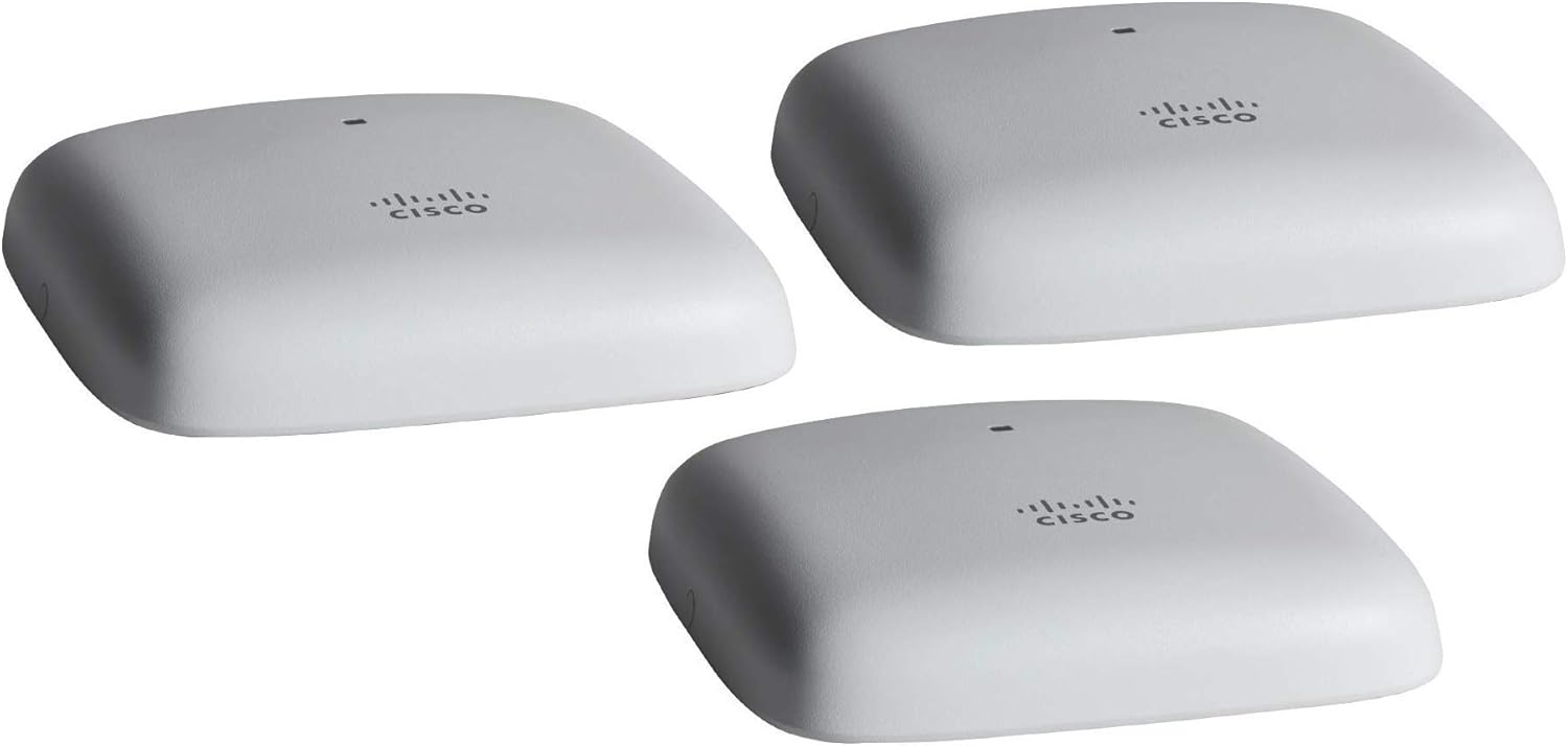 Cisco Business 140AC Wi-Fi Access Point, 802.11ac, 2×2, 1 GbE Port, Ceiling Mount,3 Pack Bundle,Limited Lifetime Protection (3-CBW140AC-B)