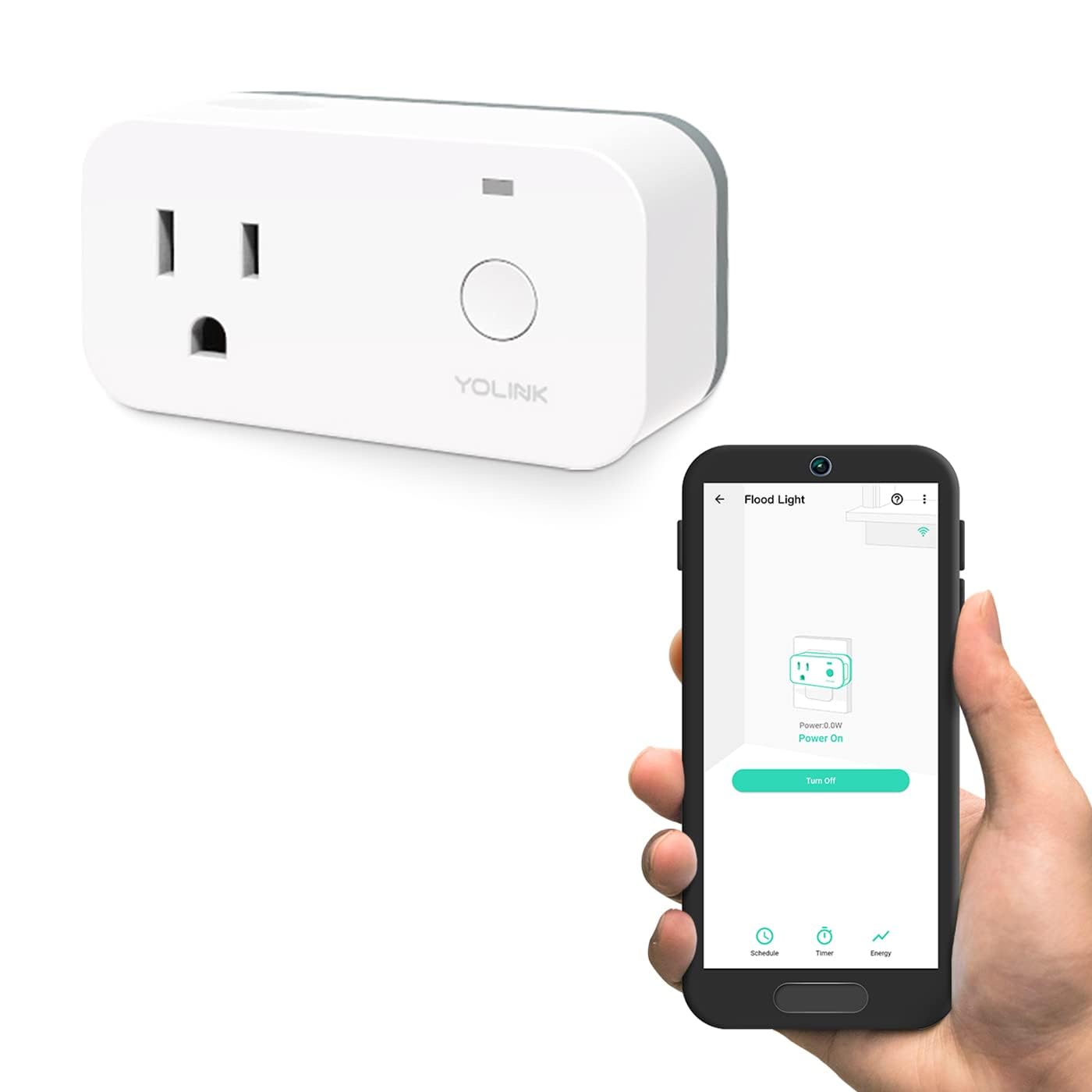 YoLink Smart Plug with Energy Monitoring, 1/4 Mile World’s Longest Range Smart Home Mini Outlet Works with Alexa Google Assistant IFTTT Remote Control Home Appliances Anywhere, YoLink Hub Required