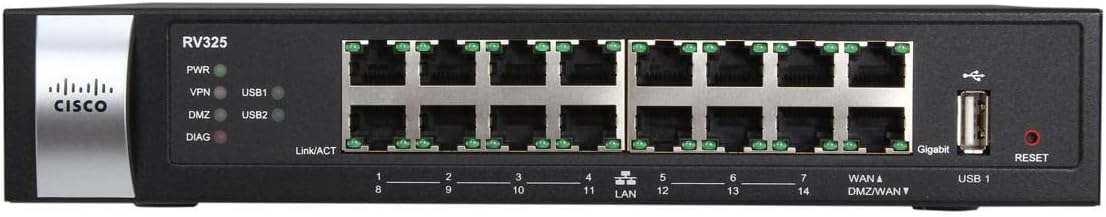 Cisco Systems Gigabit Dual WAN VPN 14 Port Router (RV325K9NA) (Renewed)