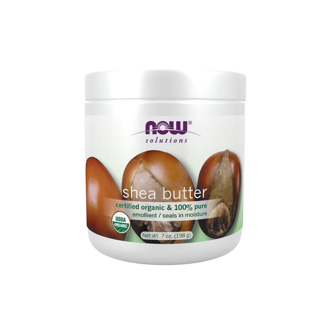 NOW Foods Solutions, Certified Organic Shea Butter, Moisturizer For Rough And Dry Skin, 7-Ounce