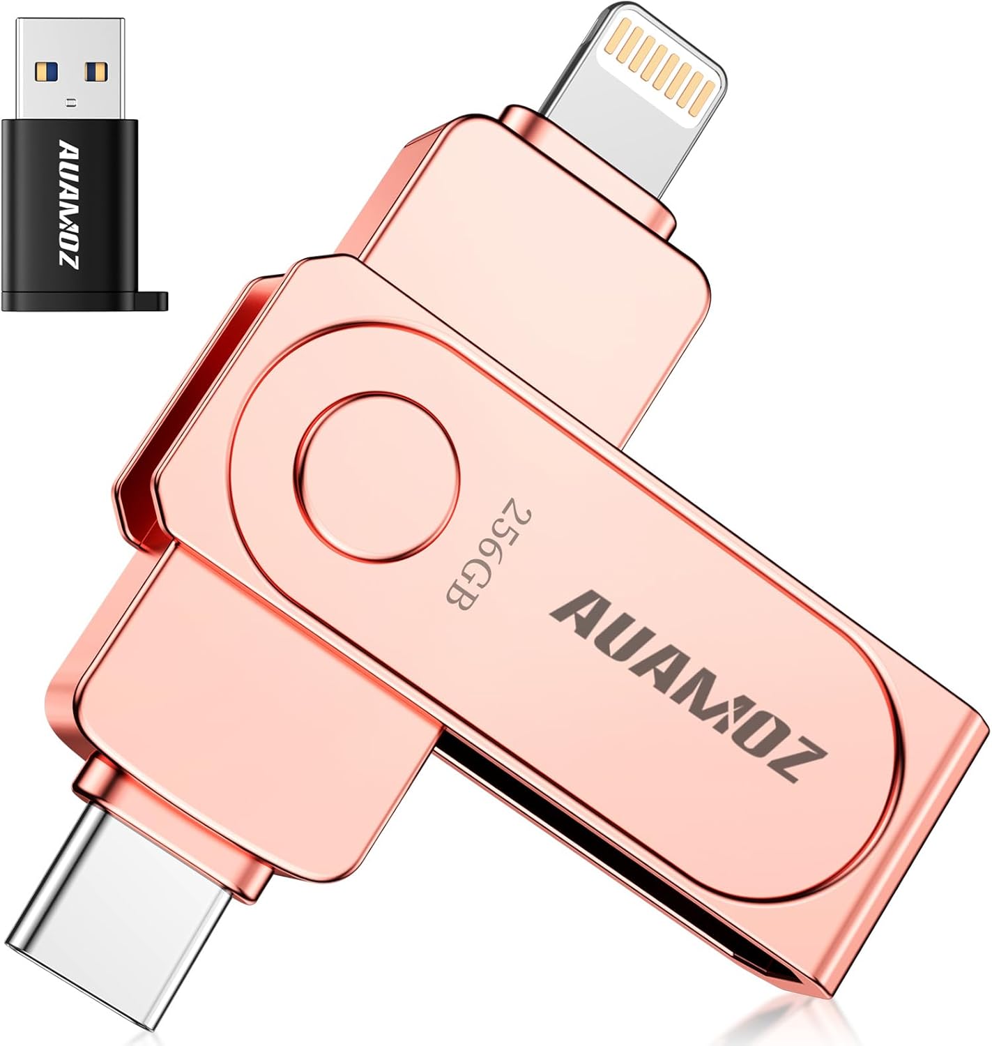 Flash Drives 256GB Intended for iPhone iPad, Memory Stick Storage for Photos and Videos Backup, Compatible with iPhone iPad Android and Computers (Rose Gold)