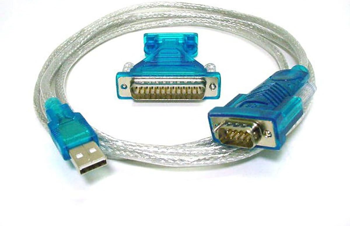 Monoprice USB 2.0 to RS-232 DB-9 Male and DB-25 Male Serial Converter Cable, 1Mbps Data Transfer Rate, 70 Inch