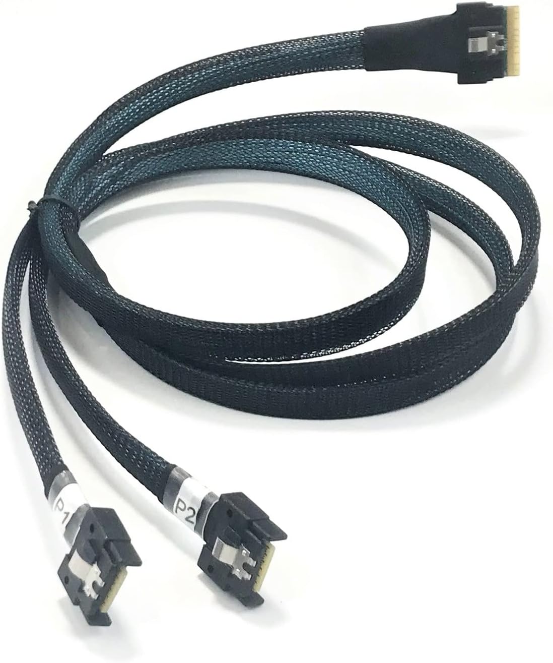 SlimSAS 8i to 2 X MCIO x4 38P Cable – 1 Meter High-Speed Data Transfer Cable for SlimSAS 8i to Dual MCIO x4 38P Connections | Reliable Connectivity for Server, Storage Systems, and Data Centers