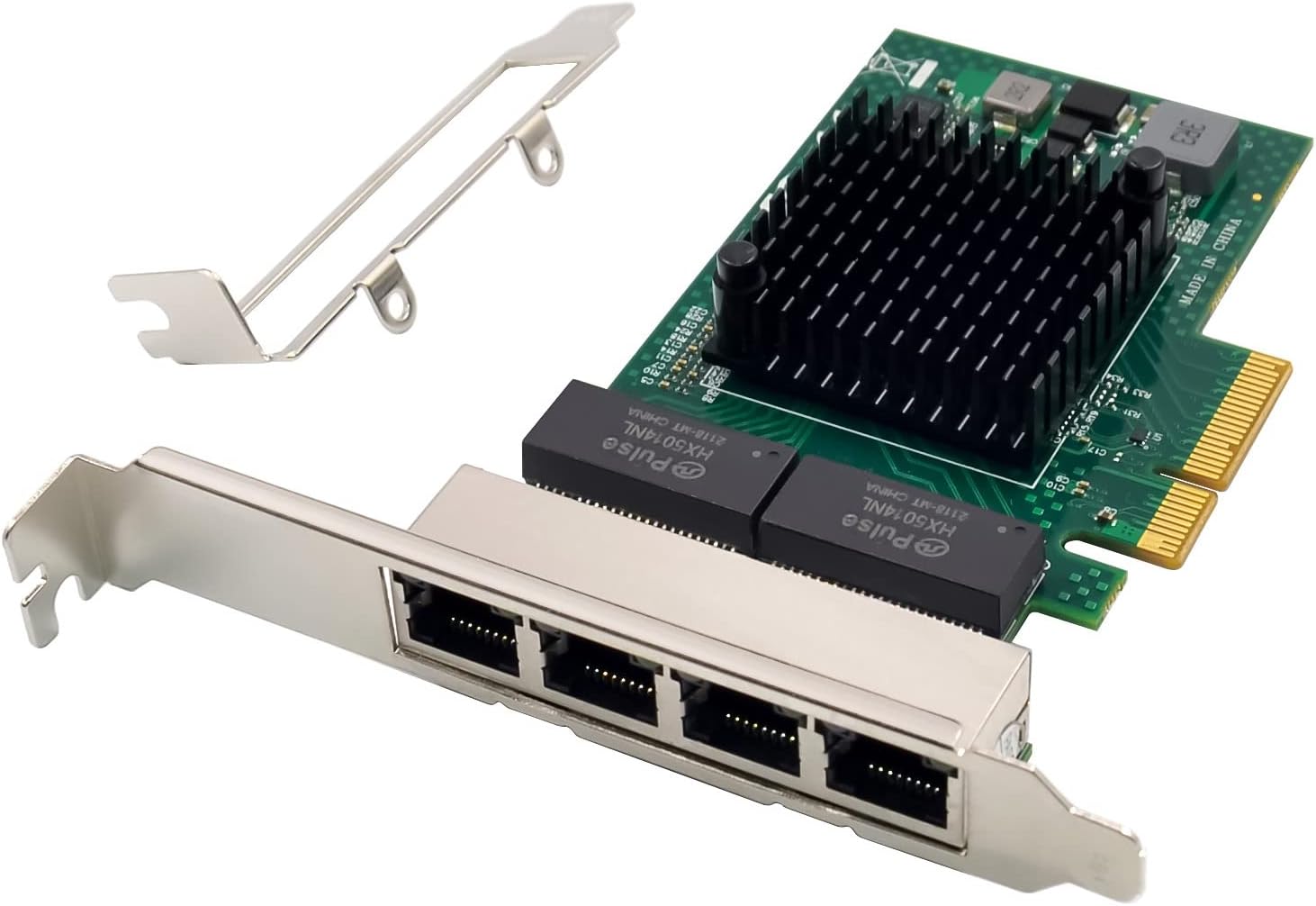 Quad-Port PCIe Gigabit Ethernet Server Adapter with NetXtreme® BCM5719 Chipset PCI Express 1000M Network LAN Card for Windows Server Linux Ubuntu VMware (BCM5719-4P)