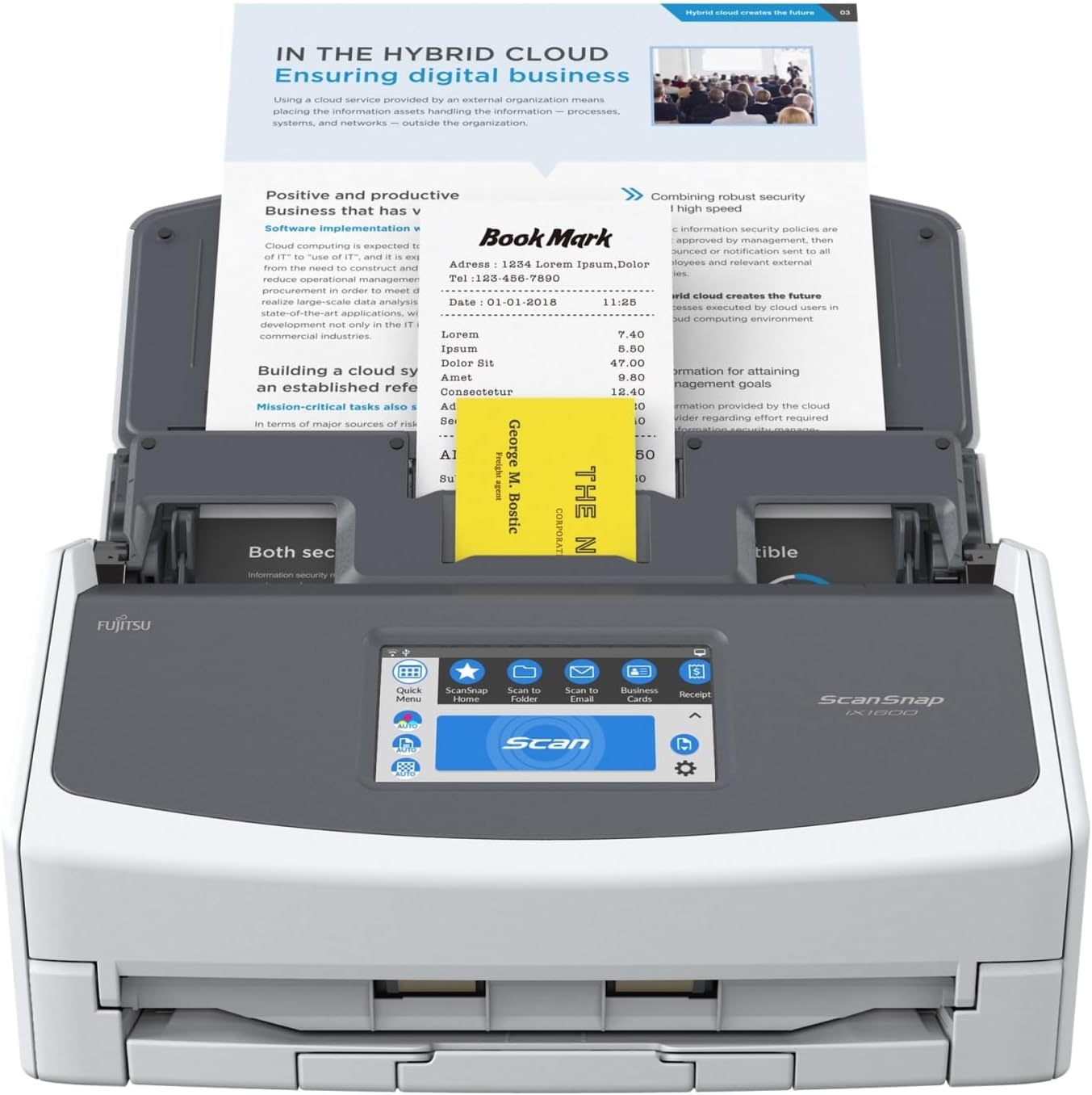 Fujitsu ScanSnap iX1600 ADF Scanner – 600 dpi Optical