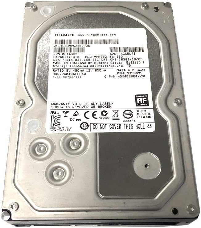 HGST Ultrastar HUS724040ALE640 (0F14683) 4TB 7.2K SATA 3.5″ Hard Drive