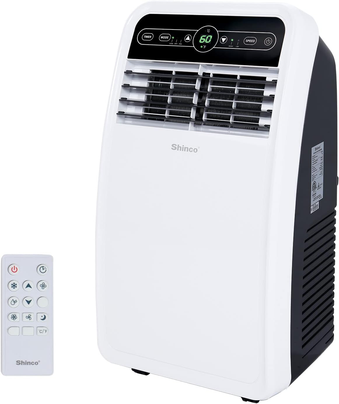 Shinco 8,000 BTU Portable Air Conditioner, AC Unit with Built-in Cool, Dehumidifier & Fan Modes for Room up to 200 sq.ft, Conditioner Remote Control, 24 Hour Timer, Installation Kit