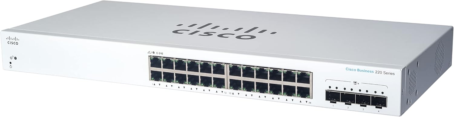 Cisco Business CBS220-24T-4X Smart Switch | 24 Port GE | 4x10G SFP+ | In Original Cisco Packaging (Renewed)