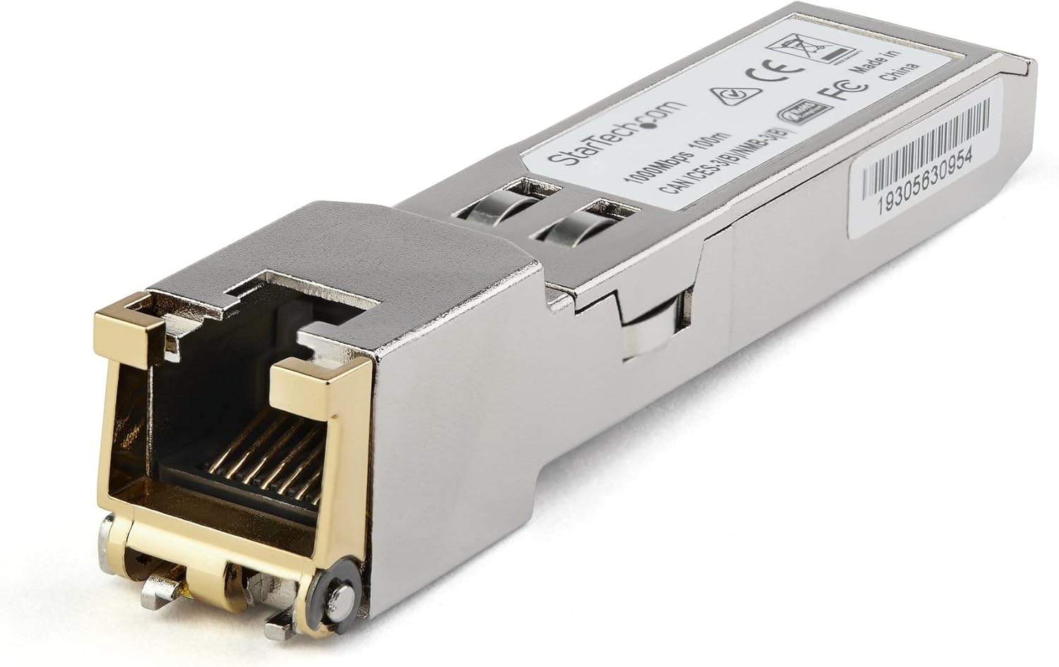 StarTech.com Cisco GLC-TE Compatible Module – 1000BASE-T Copper Industrial Gigabit Ethernet Transceiver – SFP to RJ45 Cat6/Cat5e 100m Extended Temp – Cisco Firepower, IE 2000, C9500, C2960 (GLCTEST)