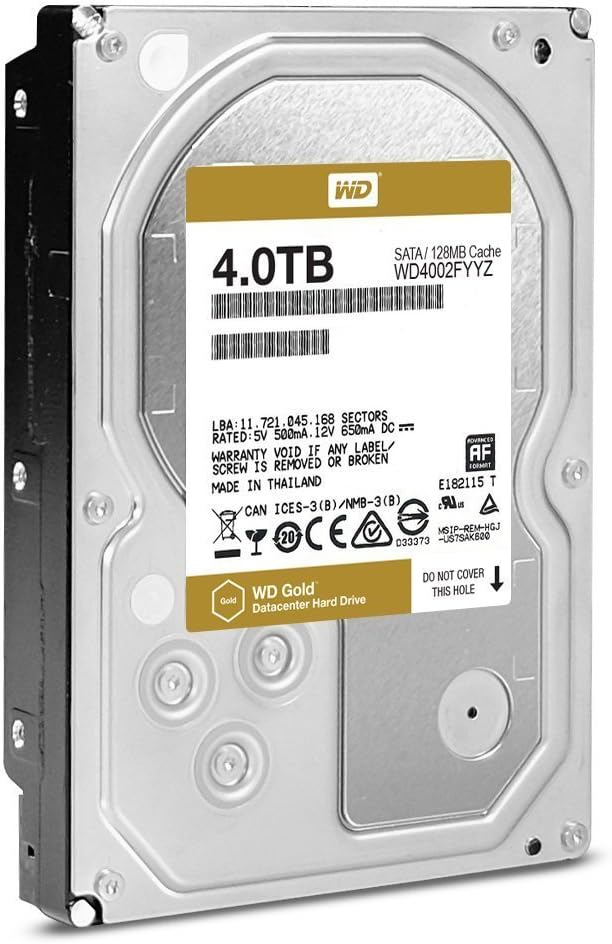 WD Gold 4TB Enterprise Class Hard Disk Drive – 7200 RPM Class SATA 6 Gb/s 128MB Cache 3.5 Inch – WD4002FYYZ