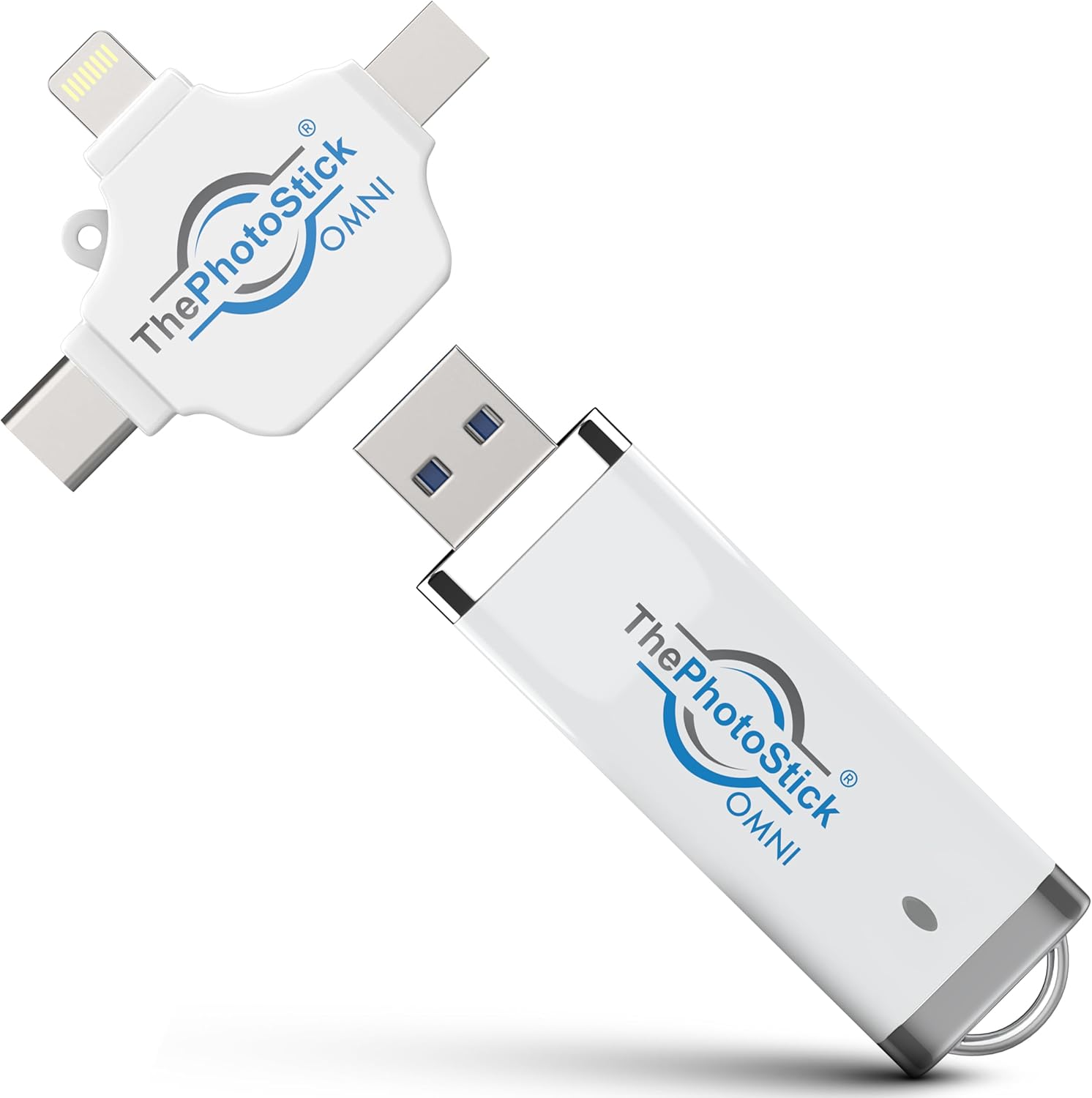 ThePhotoStick® Omni 64GB – Secure Photo & Video Backup and Transfer | Digital File Organization | USB & Multiport Connection for Phones, Tablets and Computers | Portable Memory | External Storage