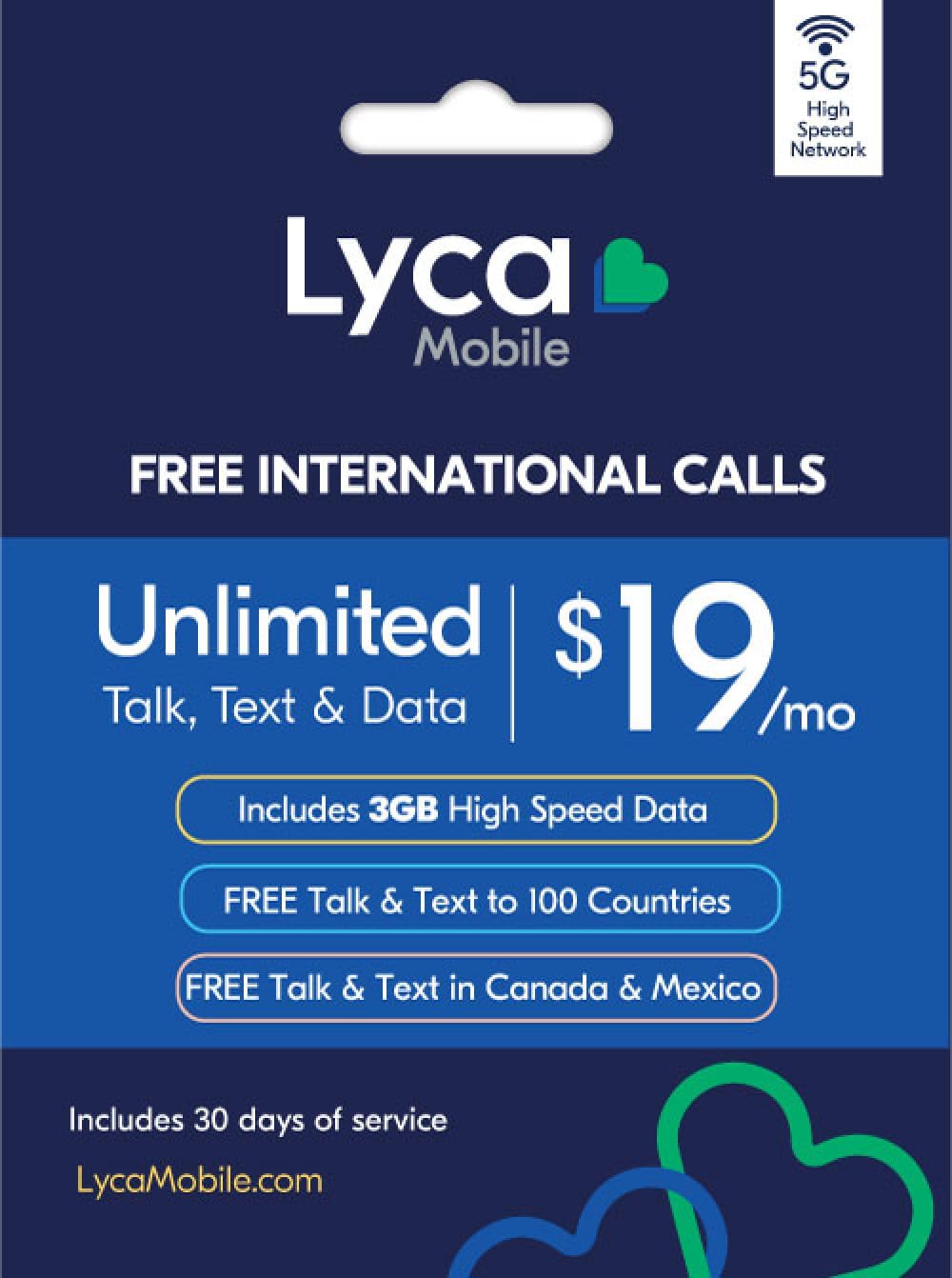 Lyca Mobile Prepaid 5G/4G SIM Card | $19 Plan | Unlimited Talk, Text & Data | 3GB High Speed Data