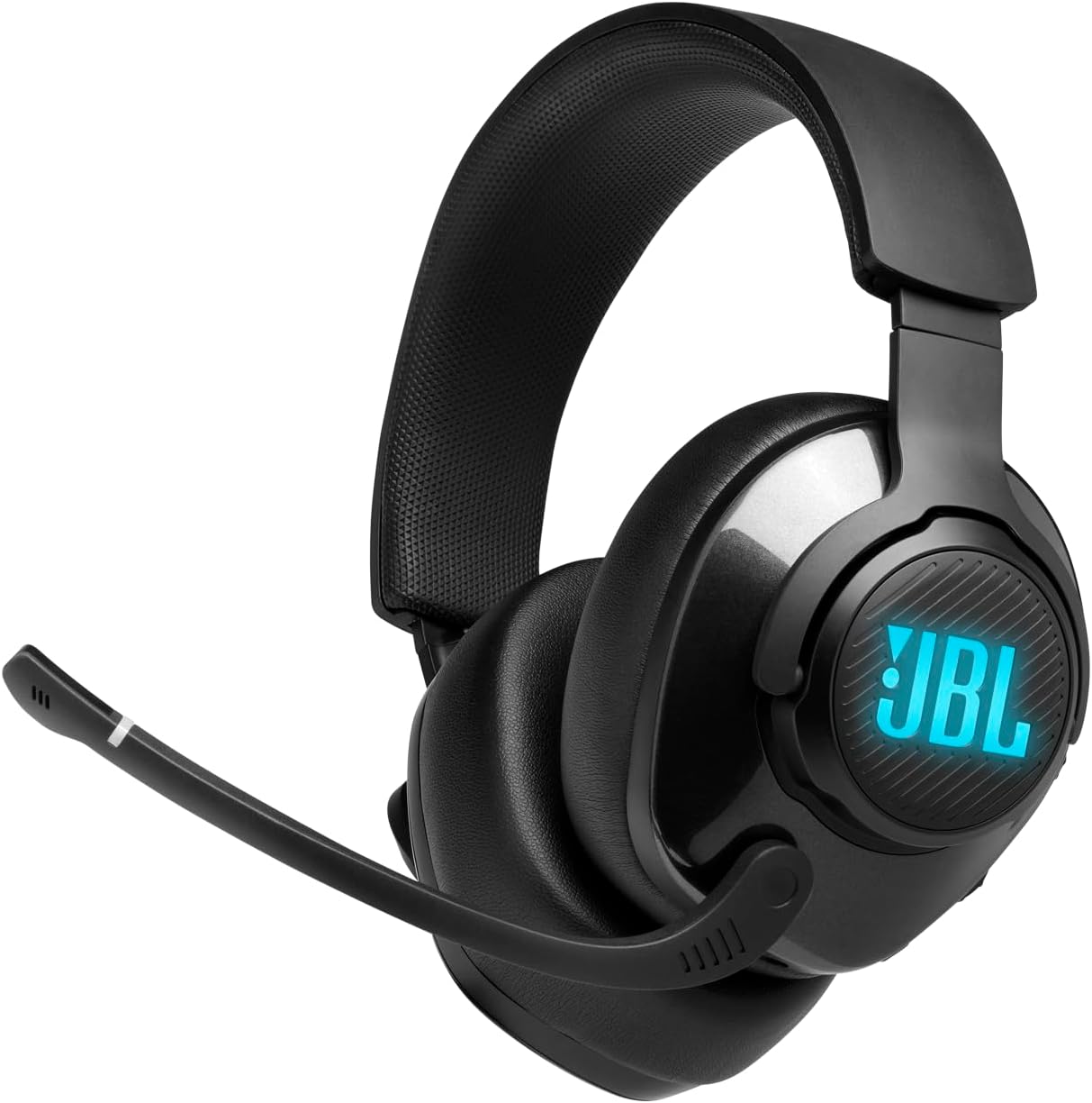 JBL Quantum 400 – USB over-ear gaming headset with game-chat balance dial, JBL QuantumSURROUND and DTS, Voice focus directional flip-up mic and memory foam ear cushions (Black)