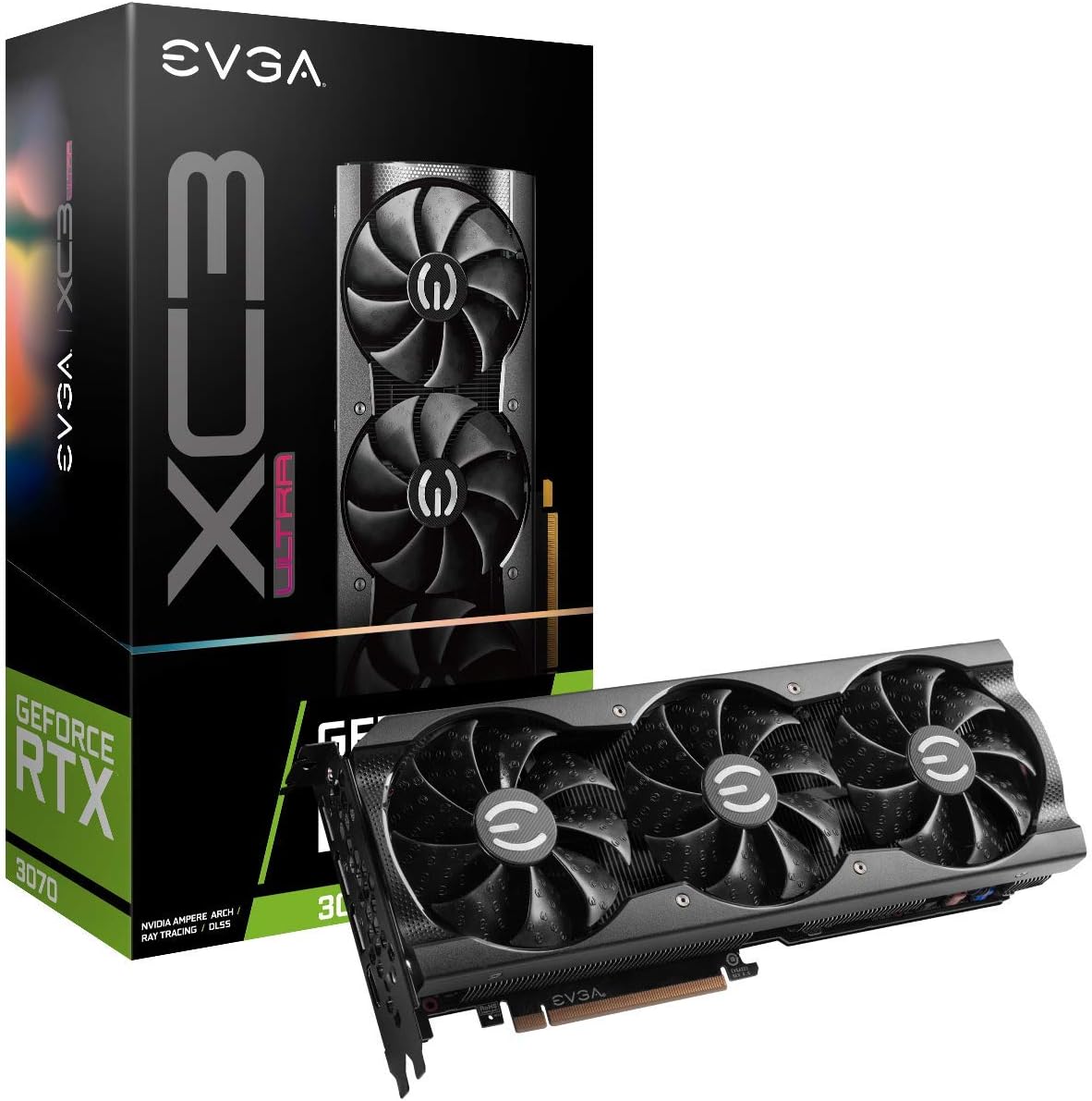 EVGA 08G-P5-3755-KR GeForce RTX 3070 XC3 Ultra Gaming, 8GB GDDR6, iCX3 Cooling, ARGB LED, Metal Backplate