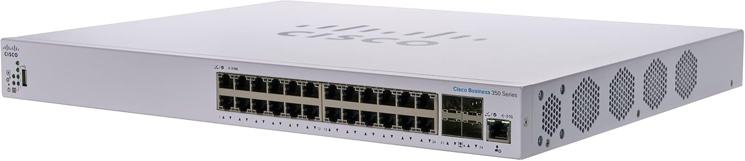 CISCO DESIGNED Business CBS350-24XT Managed Switch | 24 Port 10GE | 4x10G SFP+ Shared | In Original Cisco Packaging | Eligible for SmartNet (CBS350-24XT-NA) (Renewed)