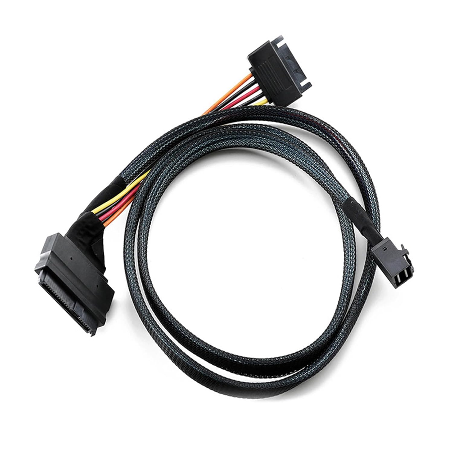 SFF-8643 to SFF-8639 with 15 Pin Male Power Cable NVME Transmission Cable Chassis Cable for Data Center Servers