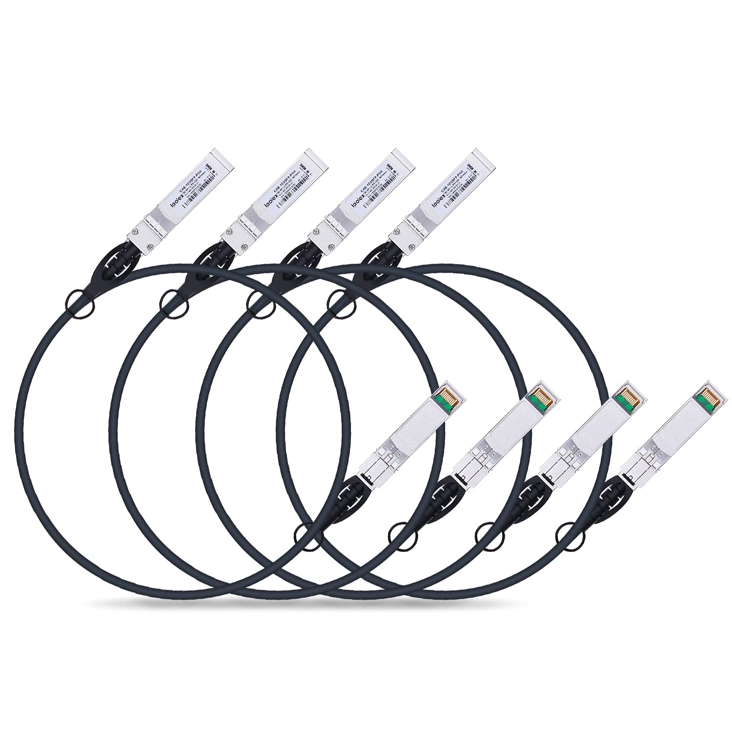 10G SFP+ Twinax Cable, Direct Attach Copper(DAC) Passive Cable, 1m (3.28ft), for Cisco SFP-H10GB-CU1M, Meraki, Ubiquiti, Mikrotik, Intel, Fortinet, Netgear, D-Link, Supermicro, TP-Link, 4 Pack