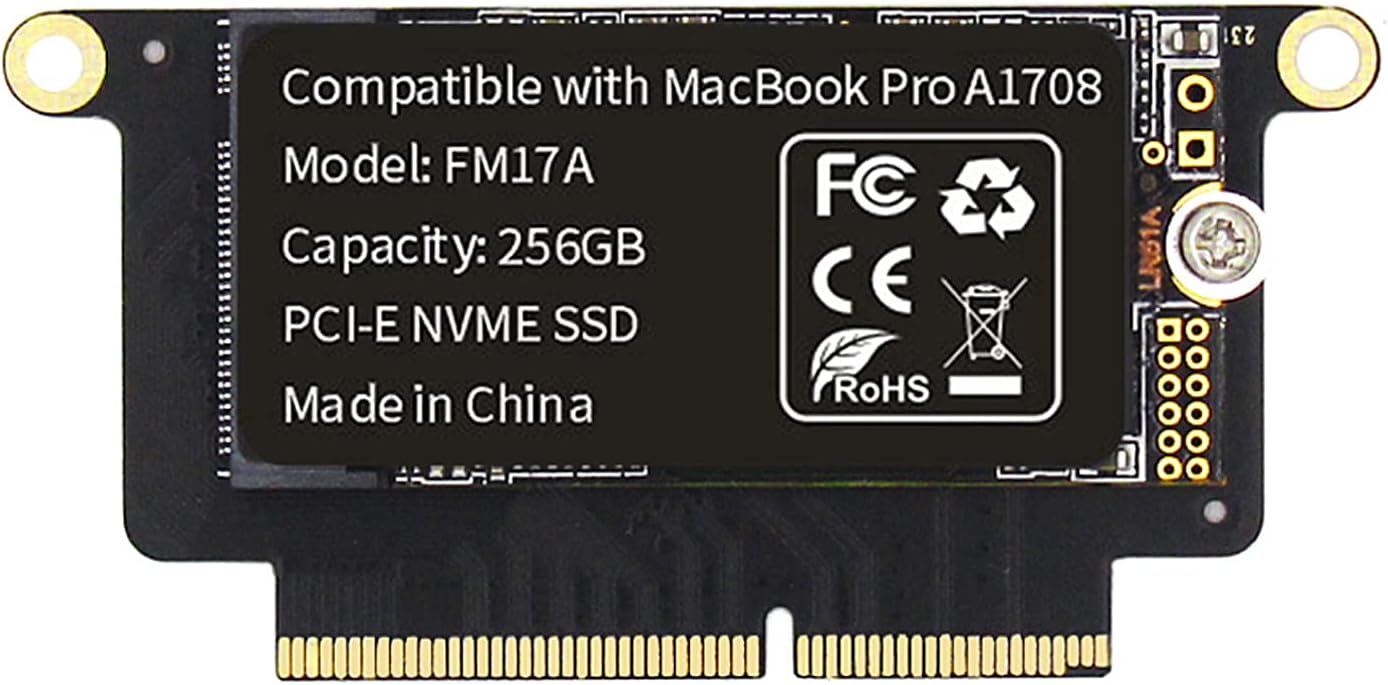 FM17A 256GB PCIE 3.0×4 NVME 3D NAND TLC Flash SSD for MacBook Pro Retina A1708 (Late2016 – Mid2017), Included DIY Tools (256GB)