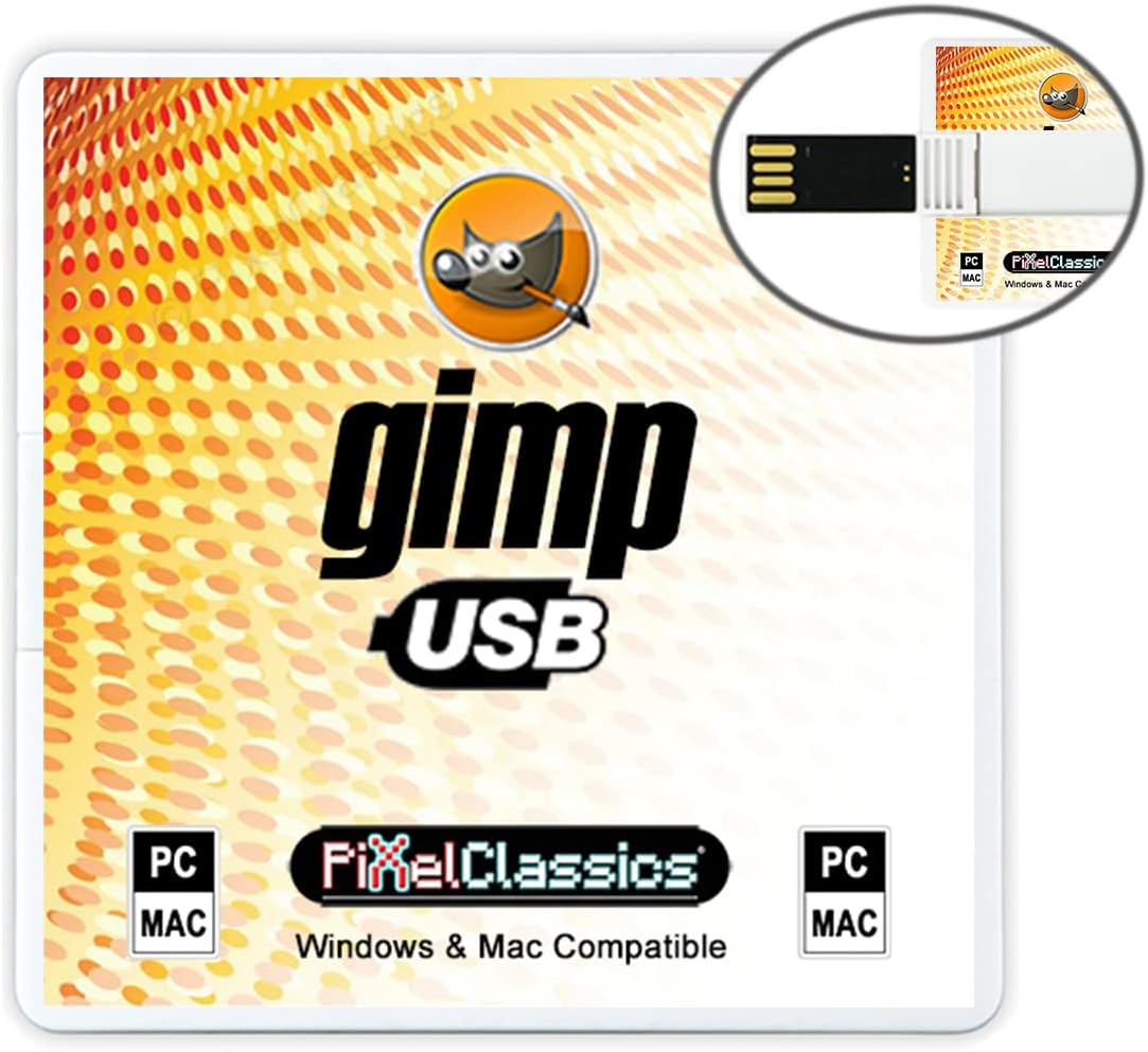 GIMP Photo Editor 2024 Compatible with Adobe Photoshop Elements CC CS6 CS5 15 Premium Professional Image Editing Software on USB for Windows 11 10 8.1 8 7 Vista XP PC & Mac – No Subscription Required!