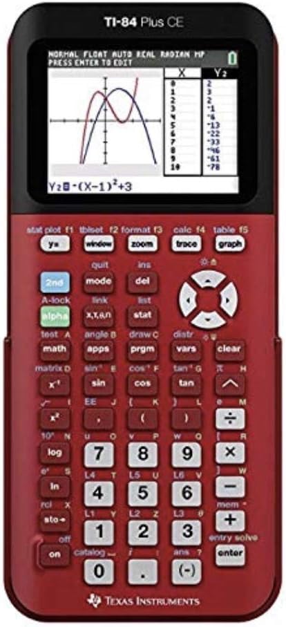 Texas Instruments TI-84 Plus CE Color Graphing Calculator, Radical Red