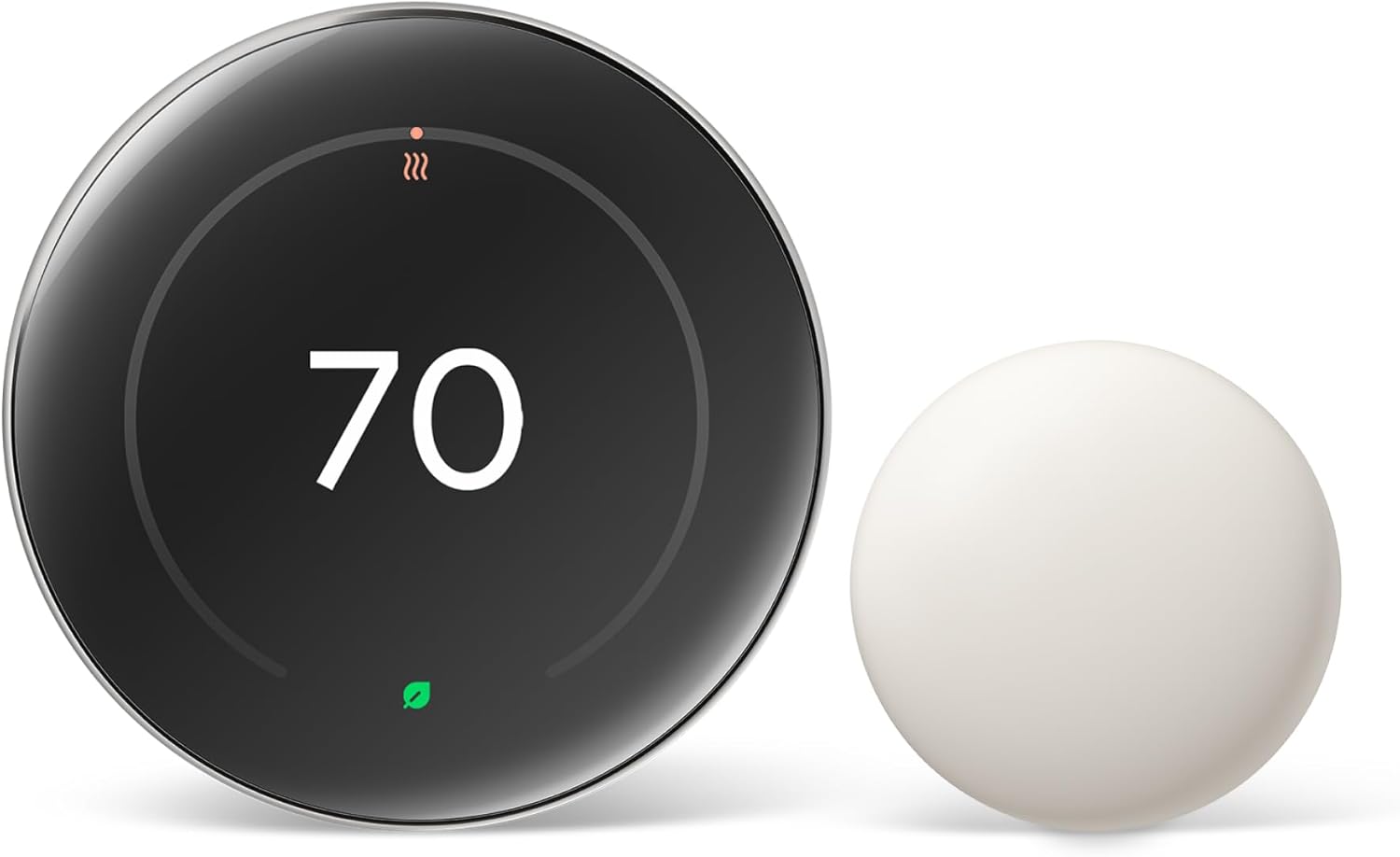 Google Nest Learning Thermostat (4th Gen, 2024) with Nest Temperature Sensor – Energy Saving Smart Thermostat with Adaptive Eco – Works with Alexa and Google Home App – Polished Silver