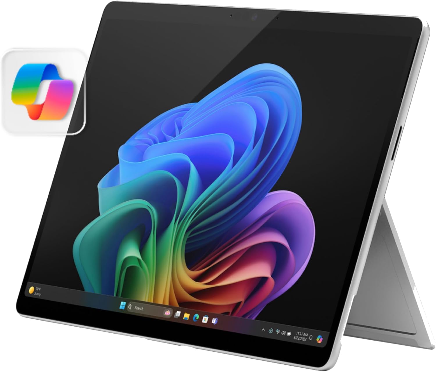 Microsoft Surface Pro 2-in-1 Laptop/Tablet (2024), Windows 11 Copilot+ PC, 13″ Touchscreen Display, Snapdragon X Plus (10 Core), 16GB RAM, 256GB Storage, Platinum