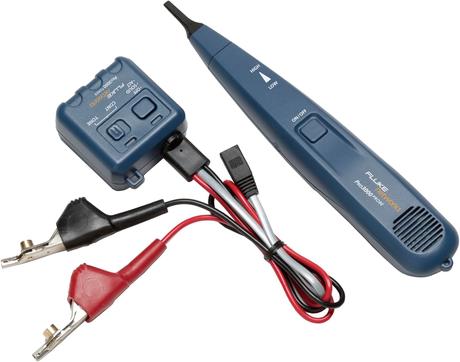 Fluke Networks 26000900 Pro3000 Tone Generator and Probe Kit with SmartTone Technology, Blue