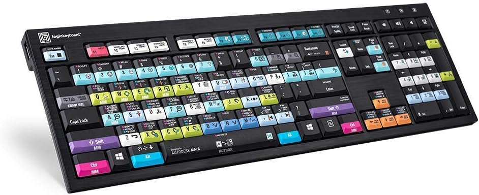 LogicKeyboard Designed for Autodesk Maya – PC Nero Slim Line Keyboard – Part: LKB-Maya-BJPU-US