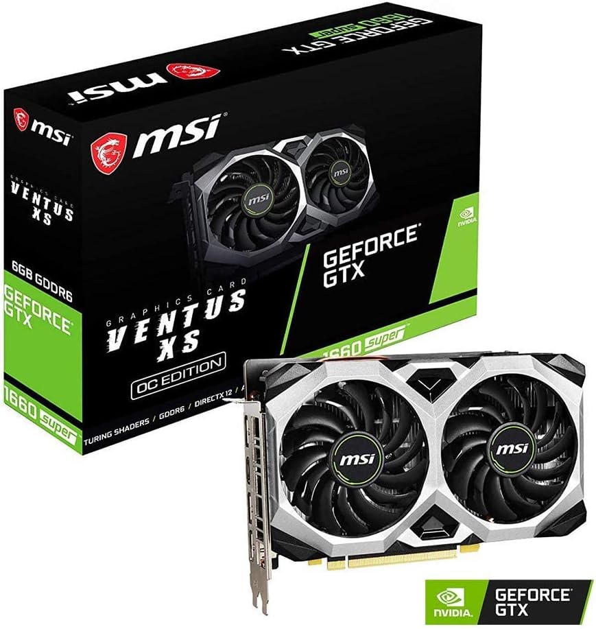 MSI Gaming GeForce GTX 1660 Super 192-bit HDMI/DP 6GB GDRR6 HDCP Support DirectX 12 Dual Fan VR Ready OC Graphics Card (GTX 1660 Super VENTUS XS OC) (Renewed)