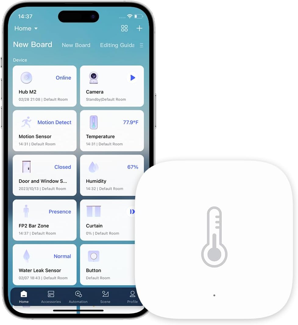 Aqara Temperature and Humidity Sensor, Requires AQARA HUB and Not Support Third Party Hubs, Zigbee, for Remote Monitoring and Home Automation, Compatible with Apple HomeKit, Alexa, Works with IFTTT