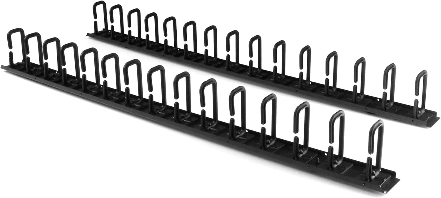 StarTech.com Vertical 40U Server Rack Cable Management w/ D-Ring Hooks – 40U Network Rack Cord Manager Panels – 2x 3ft Wire Organizers (CMVER40UD)