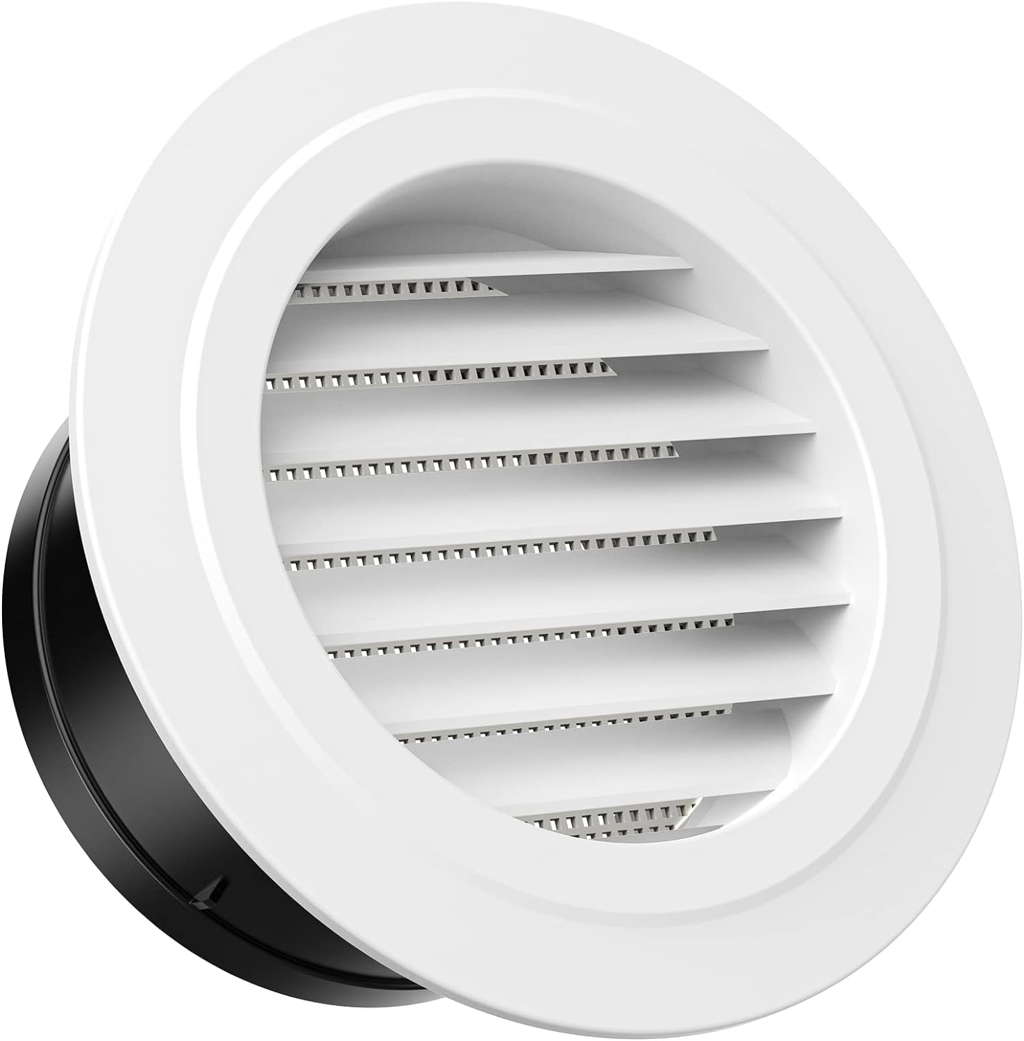 6 Inch Soffit Vent,HG Power Round Vent Cover with Built-in Screen Mesh, ABS Louver Round Air Vent Ceiling Diffuser for Exhaust Fan, Inline Duct Fan, Bathroom, Kitchen, Garage Use, 150mm, White