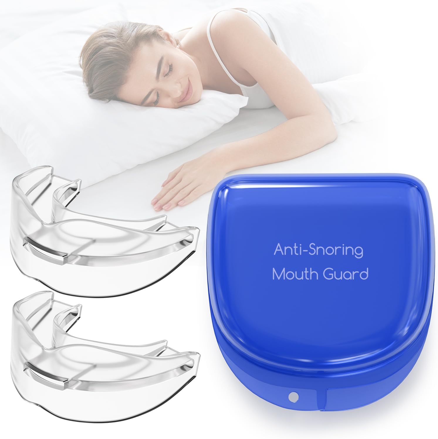 Anti-Snoring Mouth Guard, Adjustable Anti Snoring Devices, Snoring Solution for Men & Women, Snore Stopper, Professional & Reusable Anti Snore Mouthpiece(2 Pack)