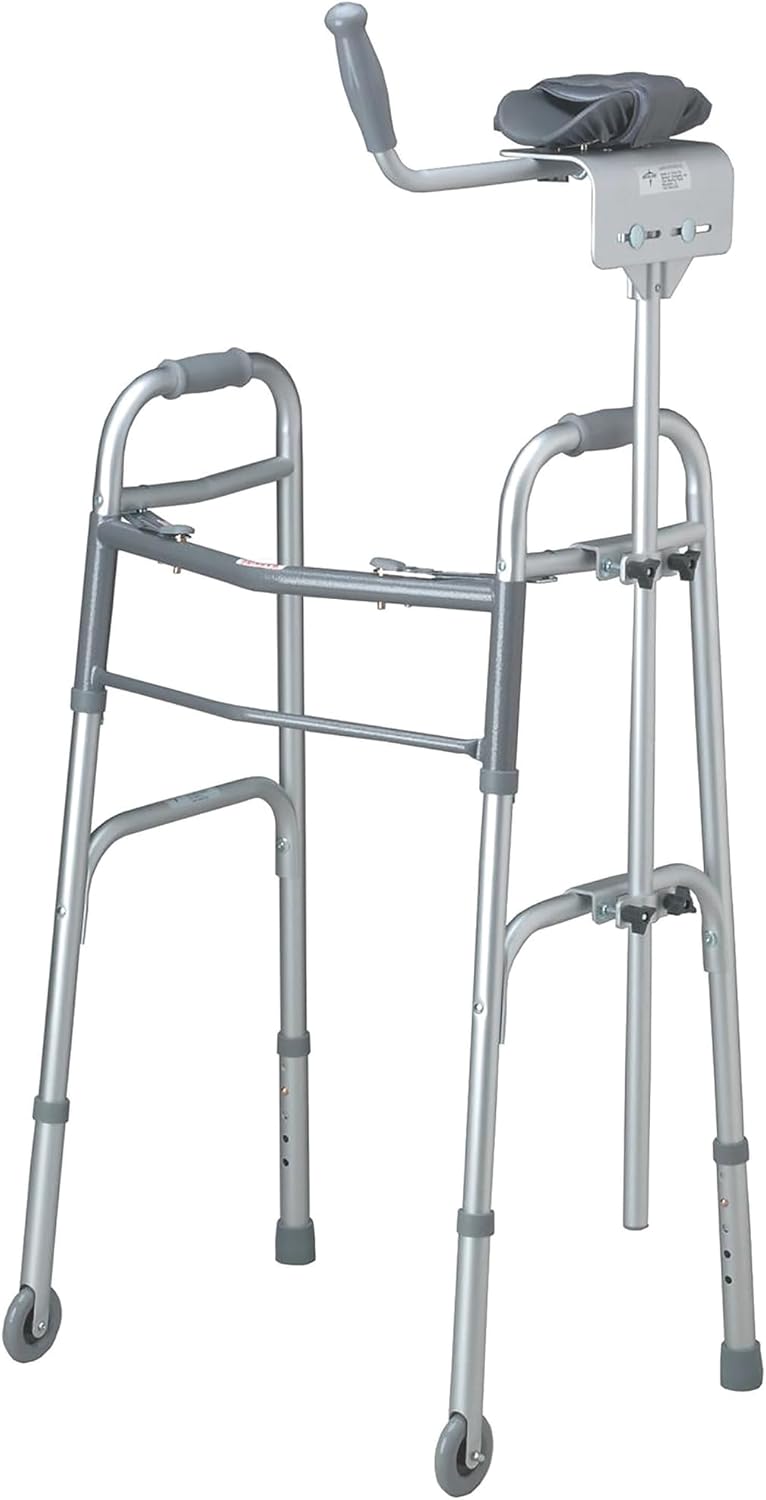 Medline Walker Platform Attachment, Enhances Stability & Mobility for Two-Button Walkers, Easy Installation