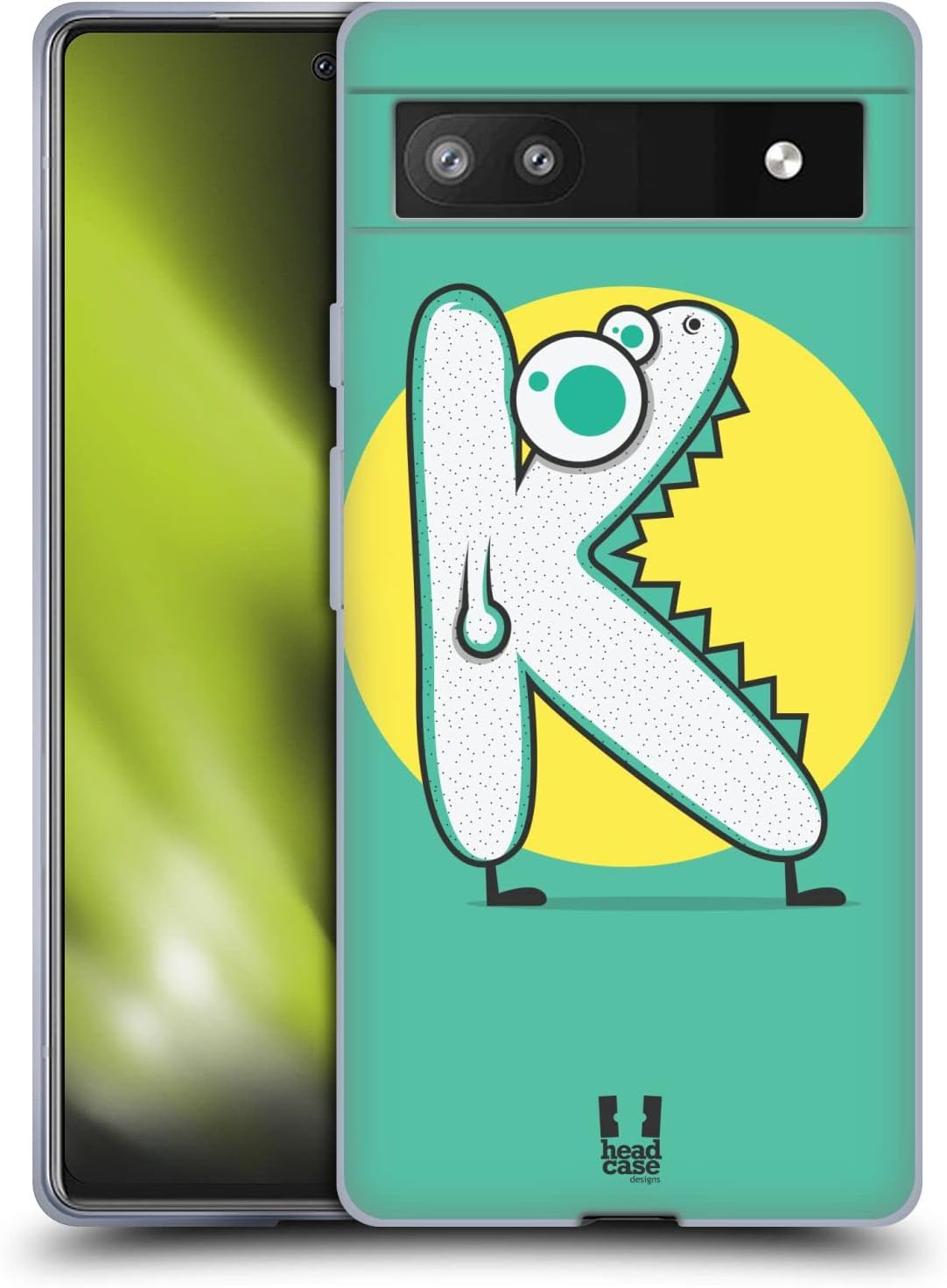 Head Case Designs Big Mouth K Alphabet Monster Soft Gel Case Compatible with Google Pixel 6a