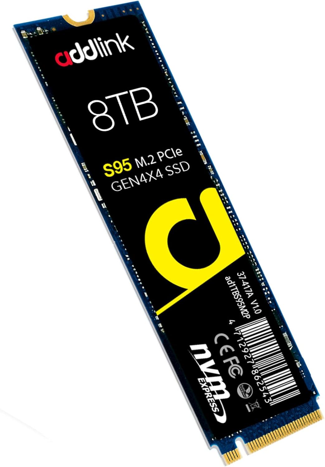 Addlink S95 8TB SSD for Storage Expansion 7000 MB/s Maximum Read Speed PCIe NVMe Gen4 Internal Solid State Hard Drive – M.2 2280 TLC 3D NAND SSD (ad8TBS95M2P) Made in Taiwan