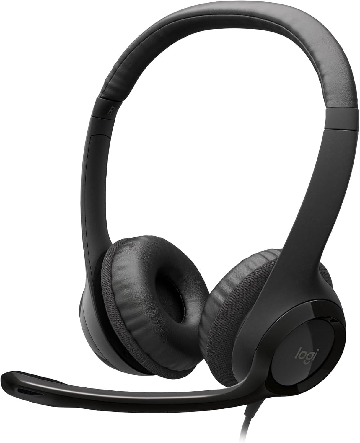 Logitech H390 Wired Headset for PC/Laptop, Stereo Headphones with Noise Cancelling Microphone, USB-A, in-Line Controls for Video Meetings, Music, Gaming and Beyond – Black