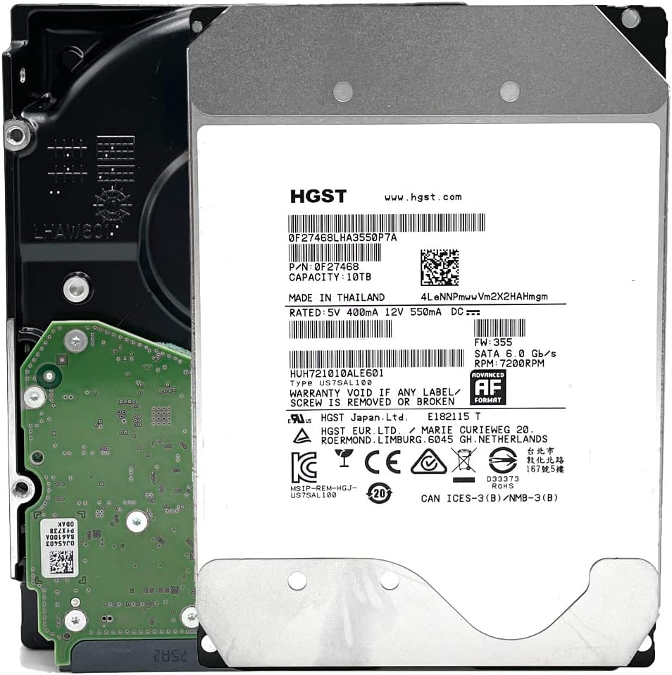 MDD – HGST He10 (HUH721010ALE601) 10TB 7200RPM 128MB Cache SATA 6.0Gb/s 3.5inch Enterprise Hard Drive (Renewed)