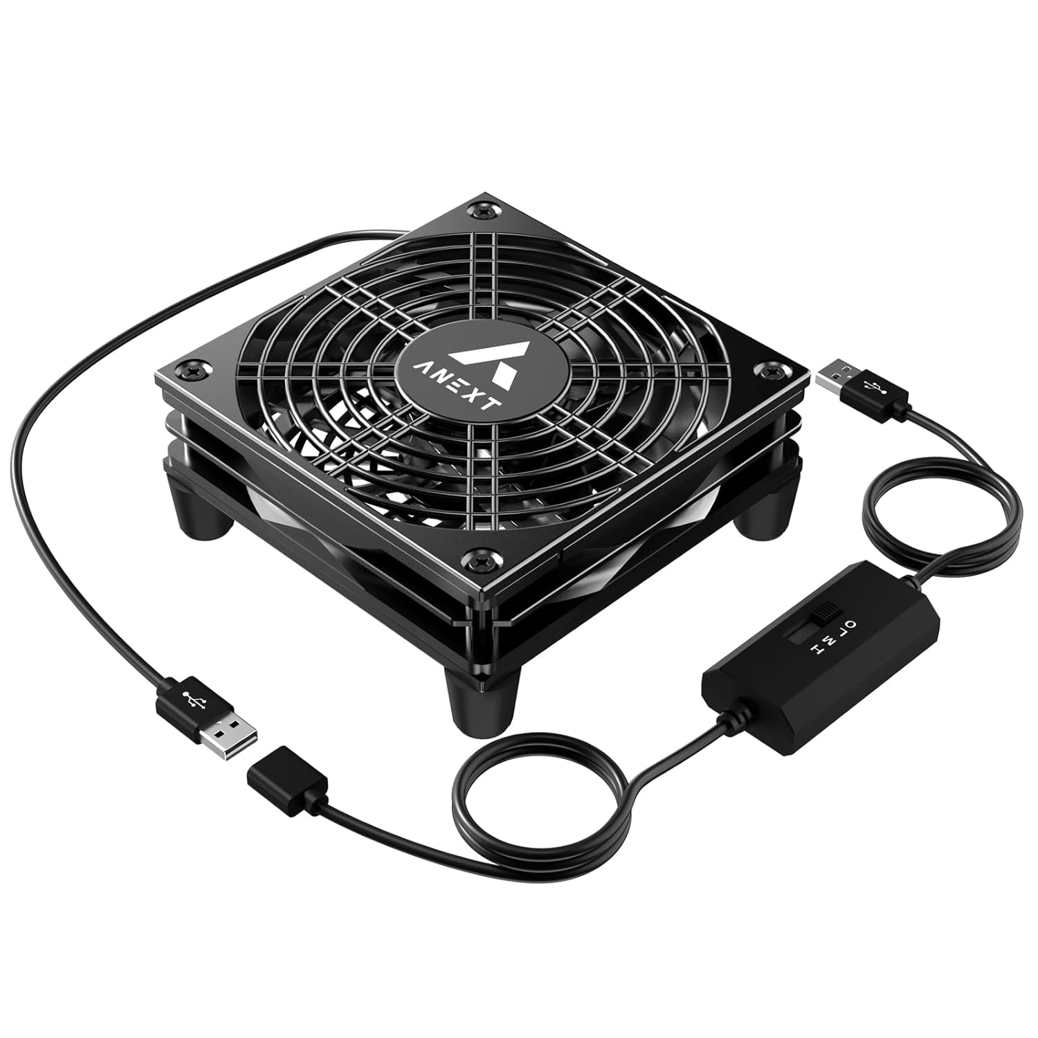 USB Router Fan, Include 1000mm Extension Cable with 3-Speed Adjustable Controller, Cooling Case Fan for Receiver DVR Xbox TV Box Router 120mm x 25mm 5V USB Power