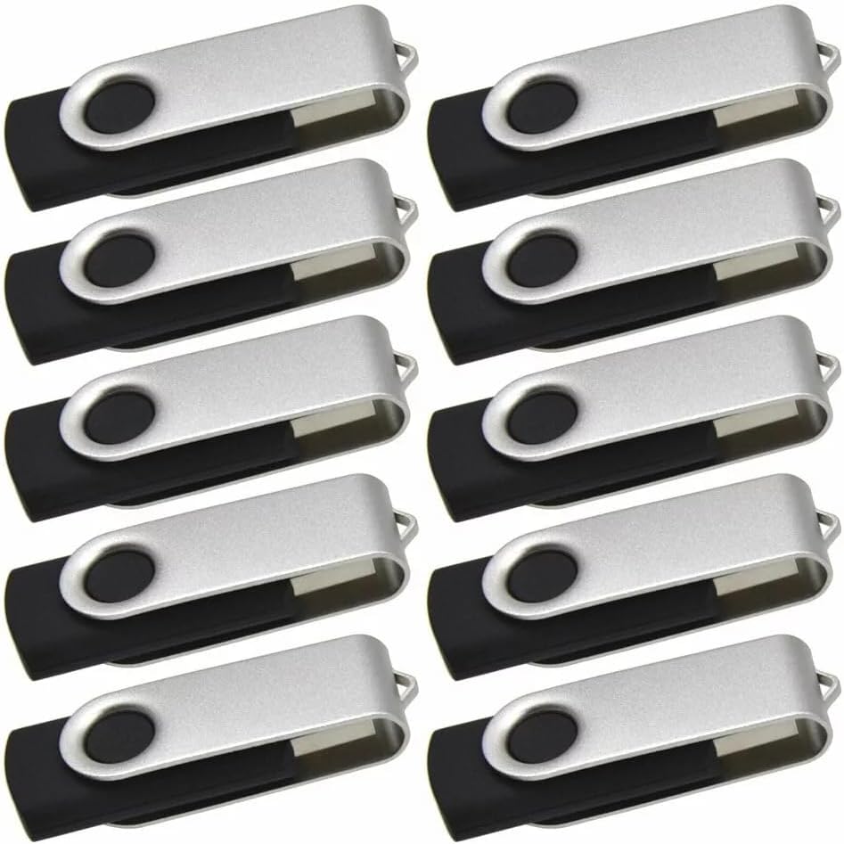 64 GB Flash Drive,USB Drive,Thumb Drive,USB Memory,Keychain Design,Jump Drives Memory Stick for Data Storage and Transfer(10 Pack, Black)