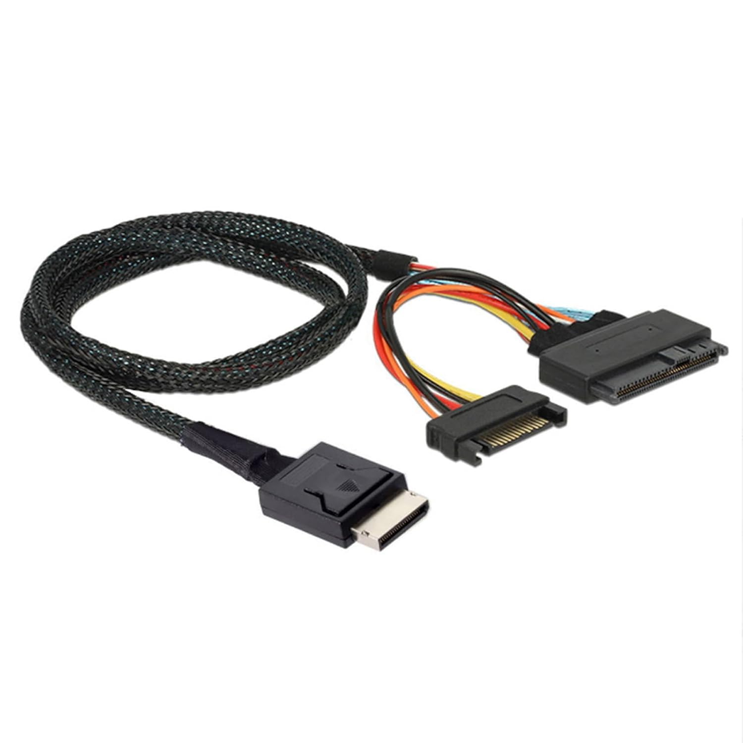 SFF-8611 4I to SFF-8639 with 15 Pin Male Power Cable PCIE Transmission Cable Chassis Cable for Data Center Servers