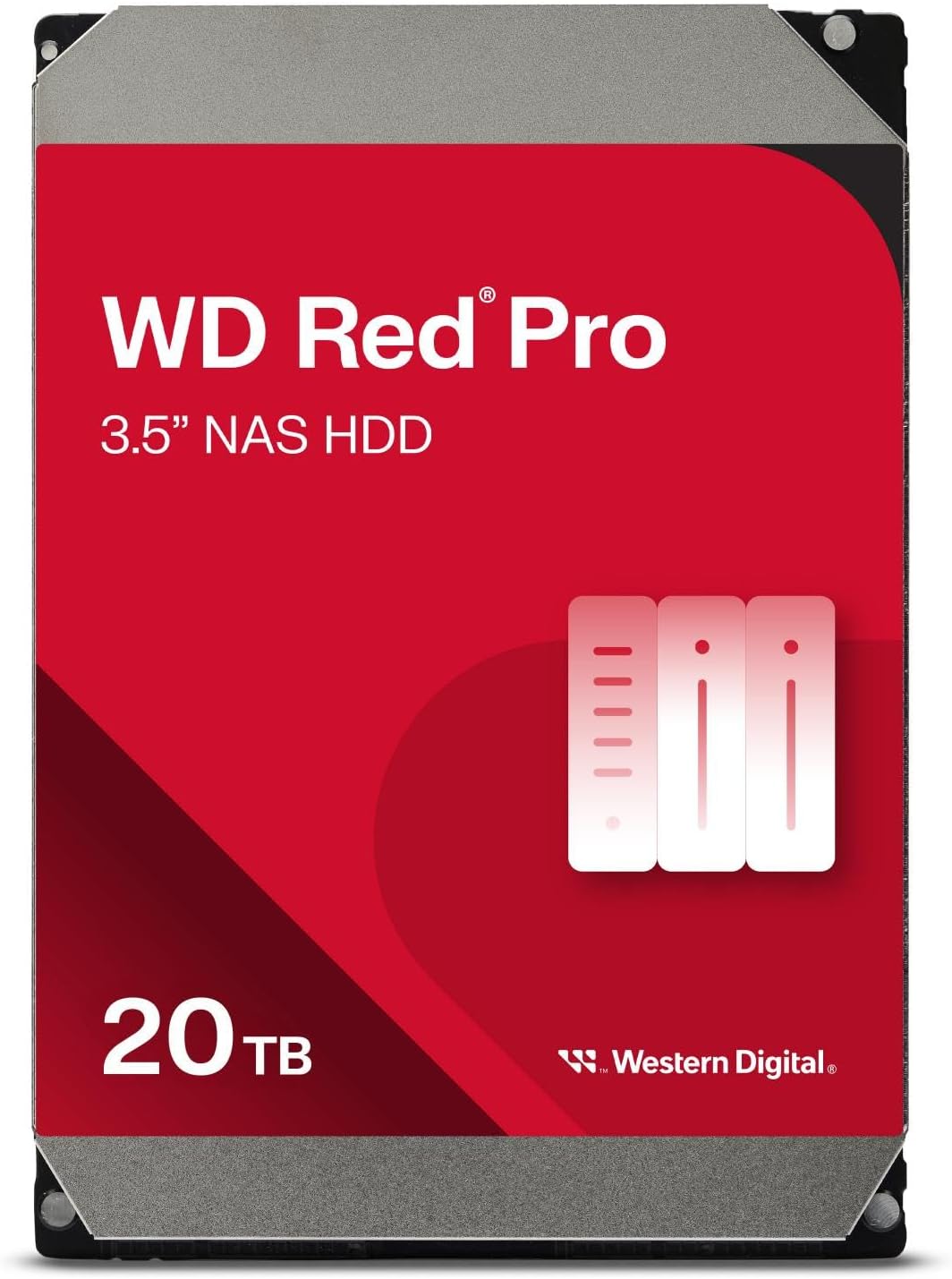 Western Digital 20TB WD Red Pro NAS Internal Hard Drive HDD – 7200 RPM, SATA 6 Gb/s, CMR, 512 MB Cache, 3.5″ – WD201KFGX