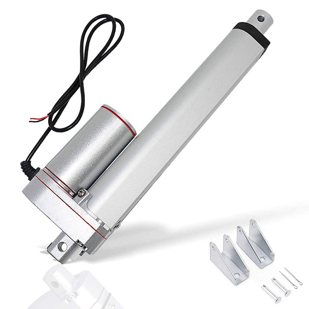 ECO-WORTHY 12V 6 Inch Stroke Linear Actuator 330lbs Maximum Lift with Mounting Brackets (12VDC 6 inch (150mm))