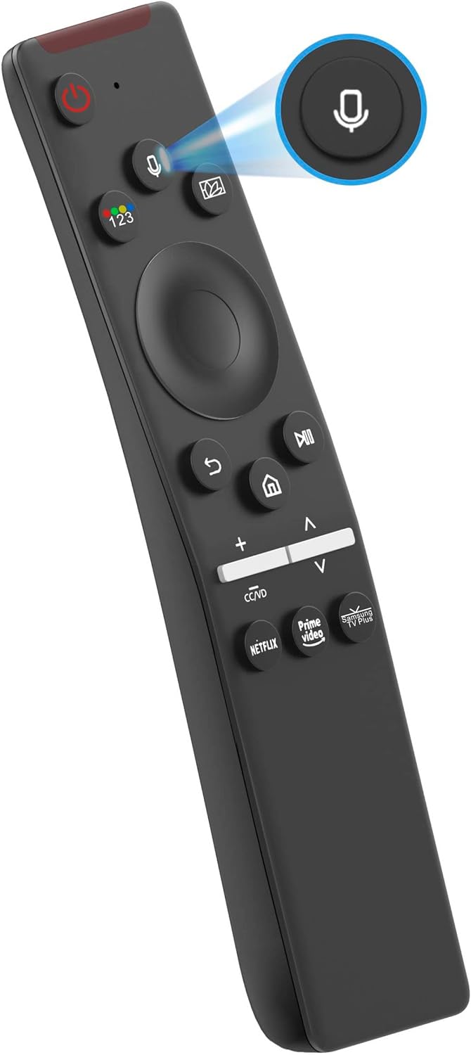 Replacement Samsung Remote Control for Smart tv with Voice Control/Smart Remote for All Samsung LED QLED 4K 8K Curved TVs, 3 Shortcut Buttons for Netflix, Samsung TV,Prime Video